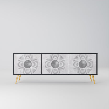 SOLID CIRCLES Mobile TV a 3 Ante in Finitura Nera