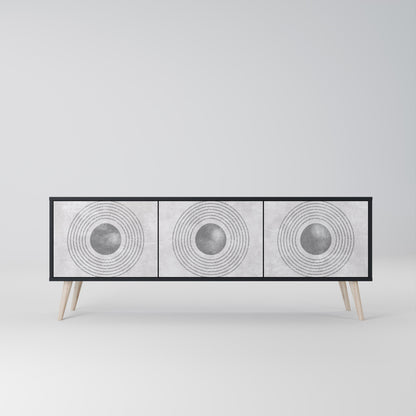 SOLID CIRCLES Mobile TV a 3 Ante in Finitura Nera