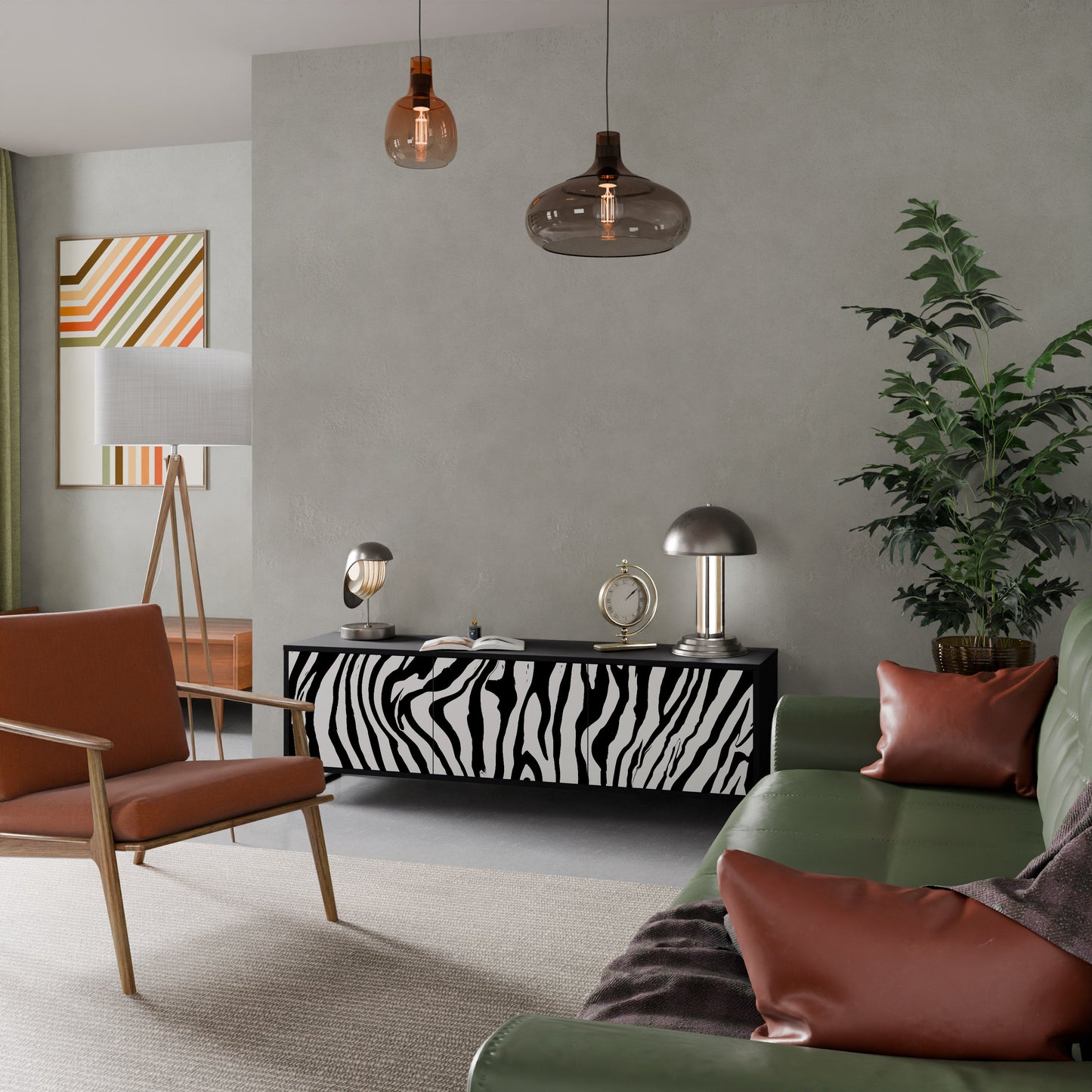 SPLENDID ZEBRA Mobile TV a 3 Ante in Finitura Nera