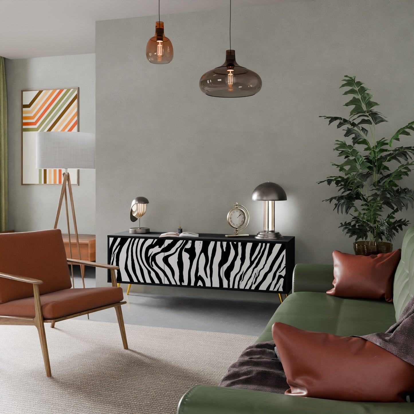 SPLENDID ZEBRA Mobile TV a 3 Ante in Finitura Nera