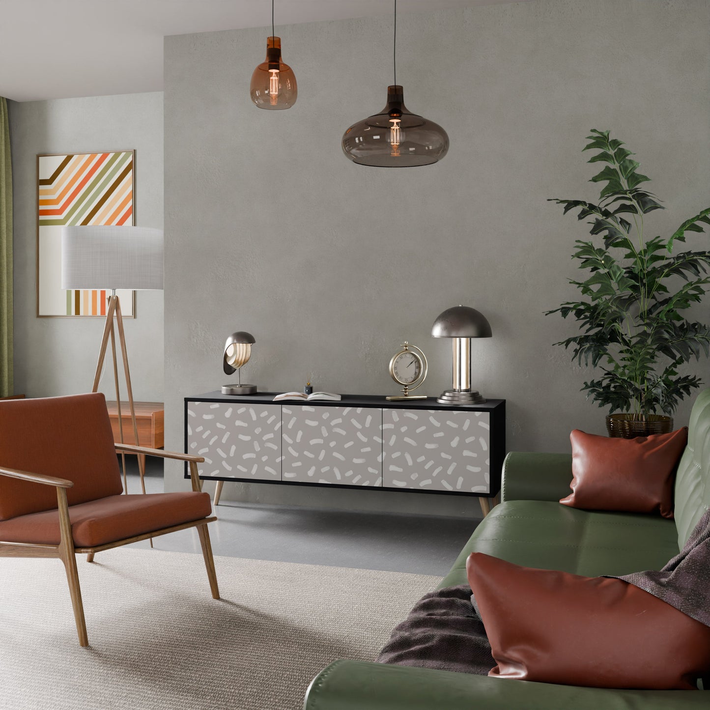 PASSING SECONDS Mobile TV a 3 Ante in Finitura Nera