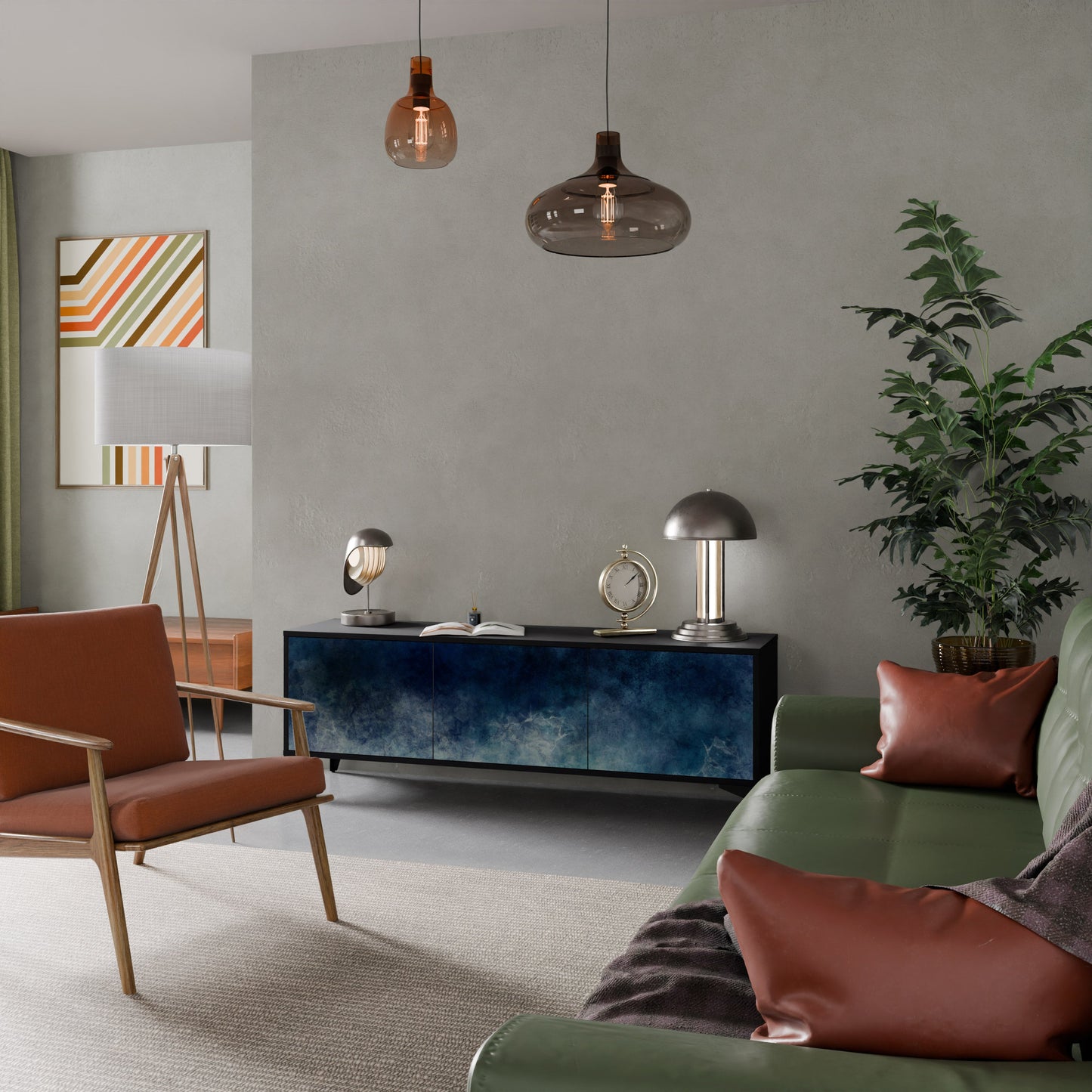 CELESTIAL FALL Mobile TV a 3 Ante in Finitura Nera