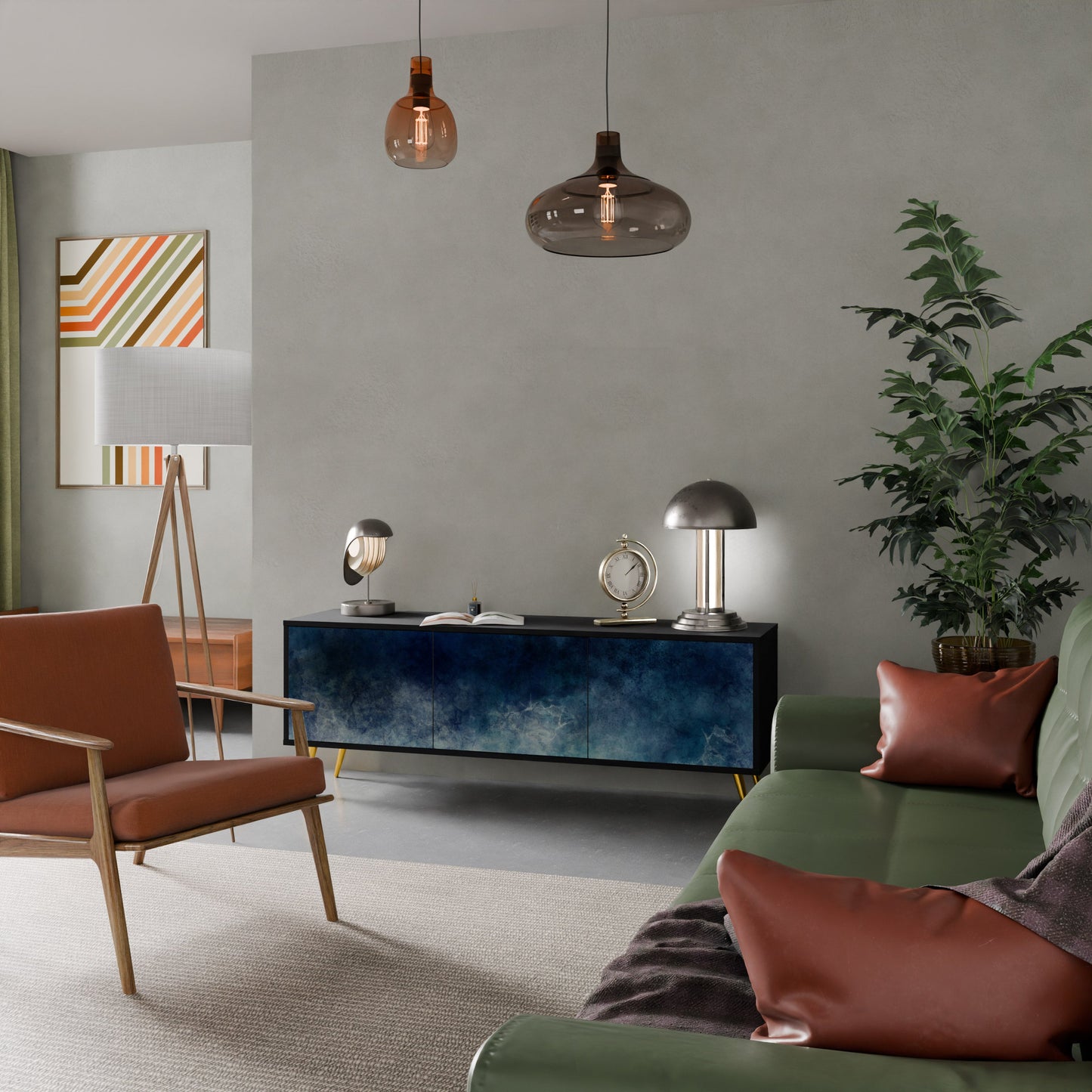 CELESTIAL FALL Mobile TV a 3 Ante in Finitura Nera