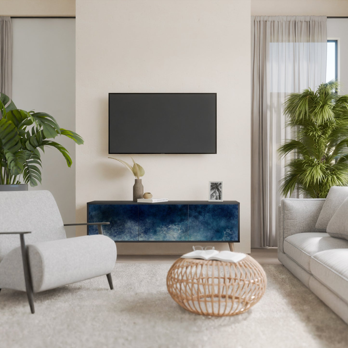 CELESTIAL FALL Mobile TV a 3 Ante in Finitura Nera