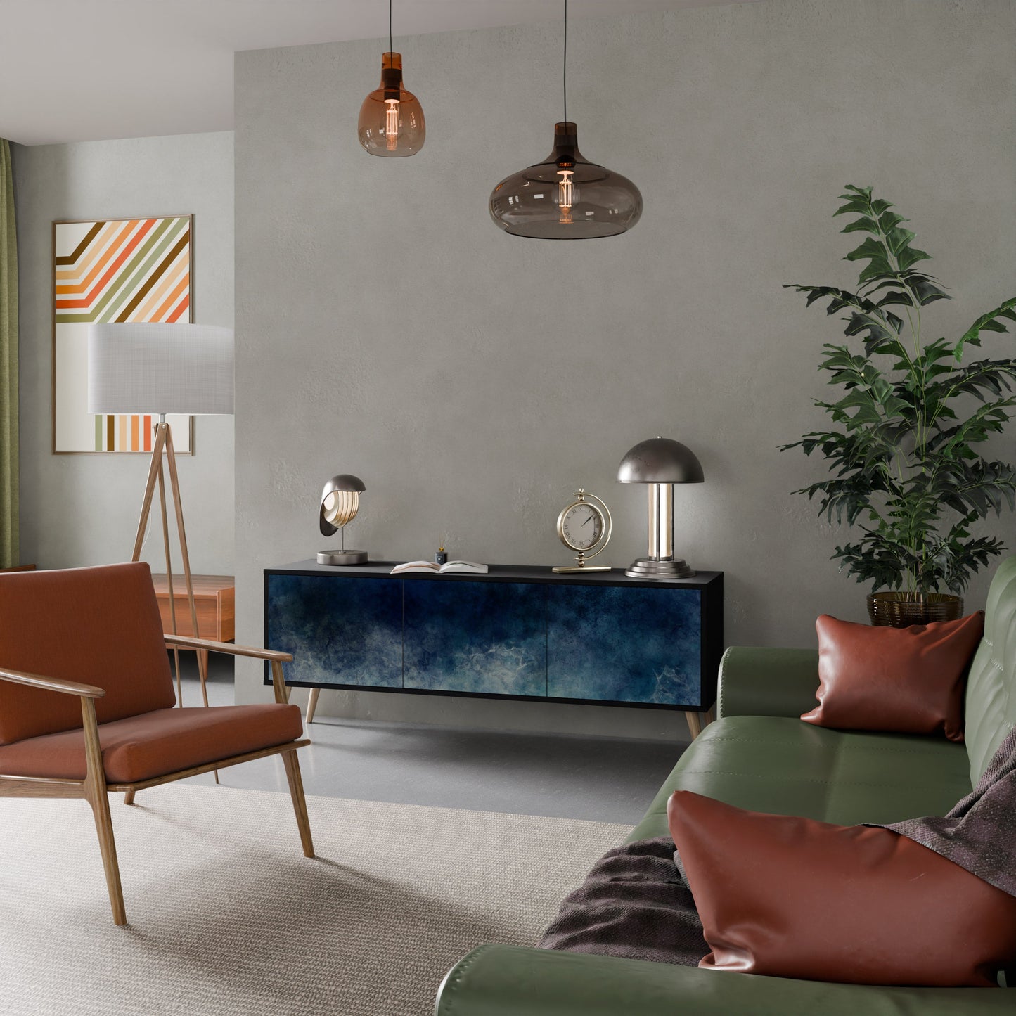 CELESTIAL FALL Mobile TV a 3 Ante in Finitura Nera