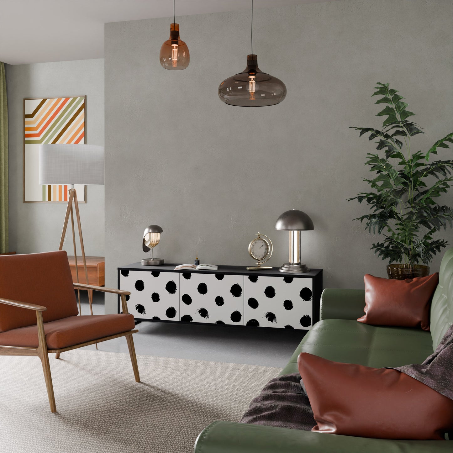 SLIPPING MINUTES Mobile TV a 3 Ante in Finitura Nera