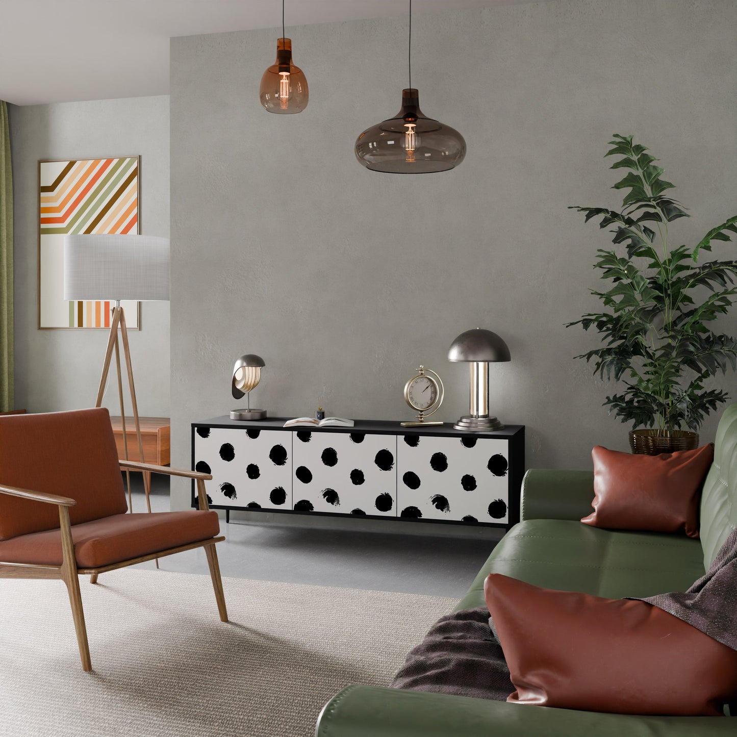 SLIPPING MINUTES Mobile TV a 3 Ante in Finitura Nera