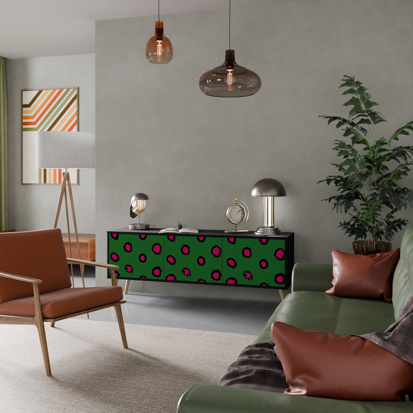 FUNKY SPOTS Mobile TV a 3 Ante in Finitura Nera