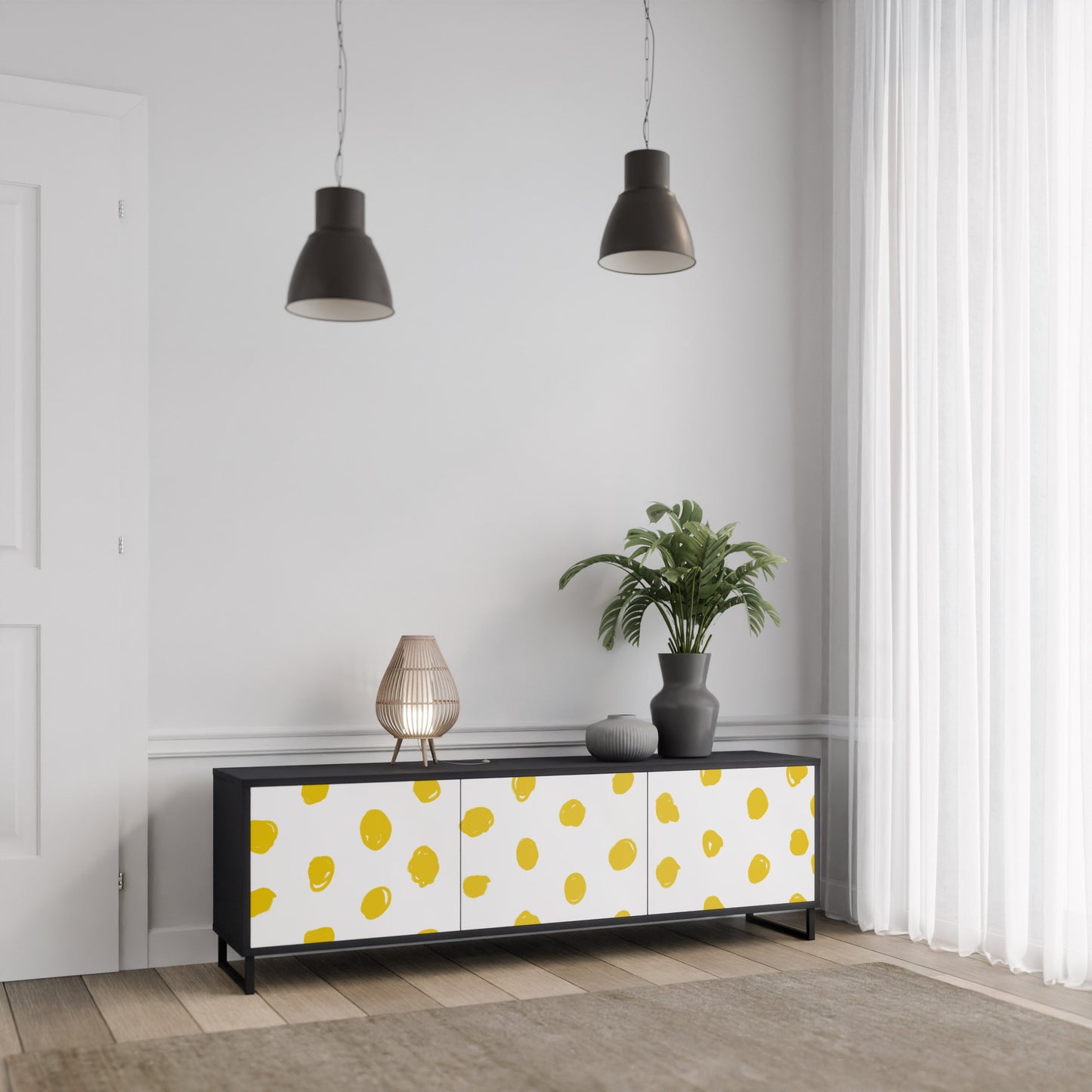 RADIANT REVERIE Mobile TV a 3 Ante in Finitura Nera