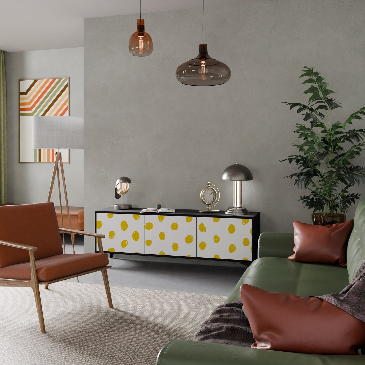 RADIANT REVERIE Mobile TV a 3 Ante in Finitura Nera