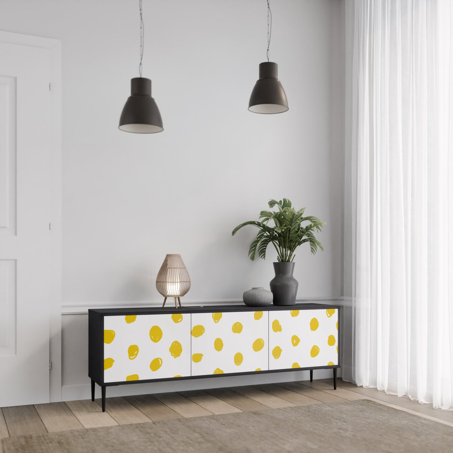 RADIANT REVERIE Mobile TV a 3 Ante in Finitura Nera