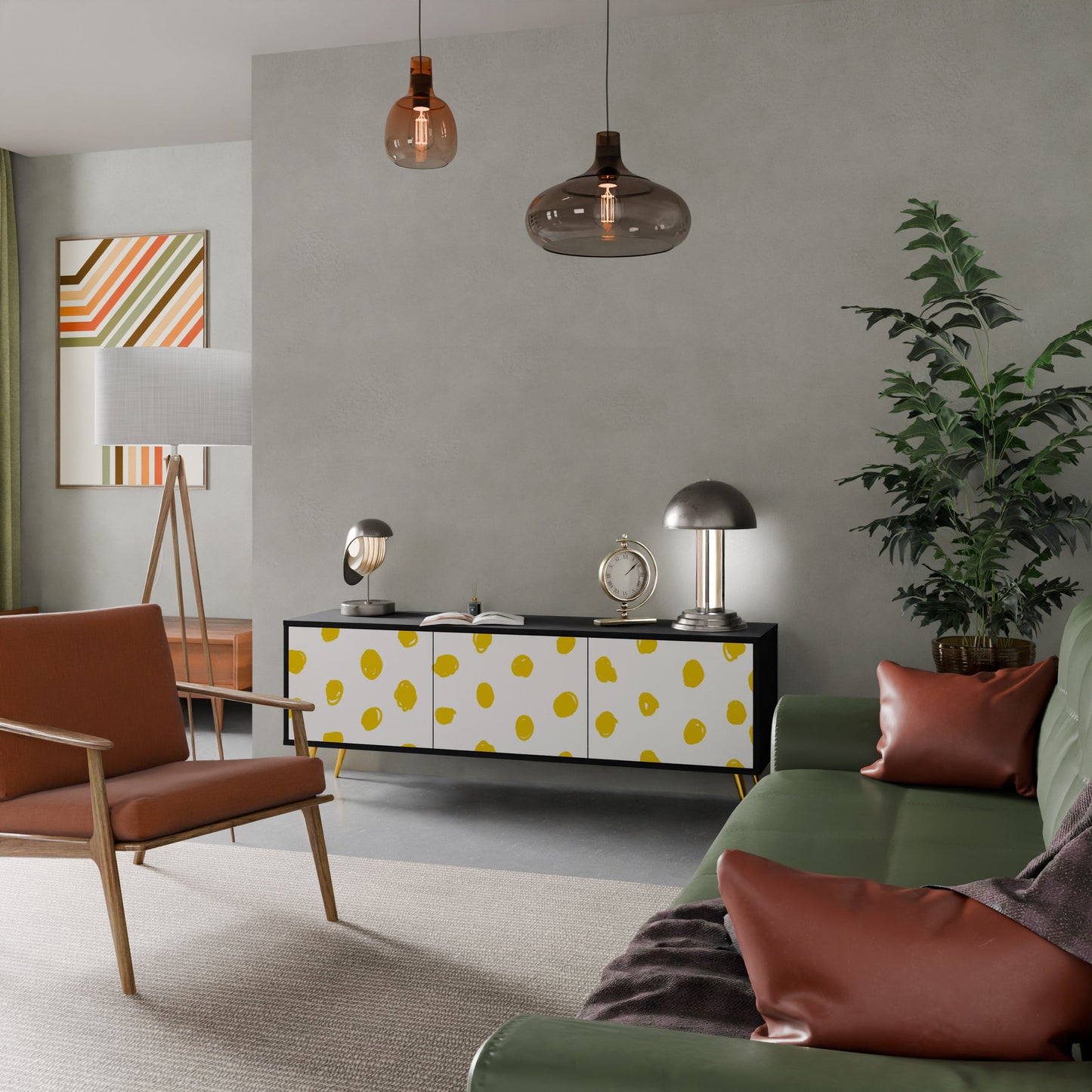 RADIANT REVERIE Mobile TV a 3 Ante in Finitura Nera