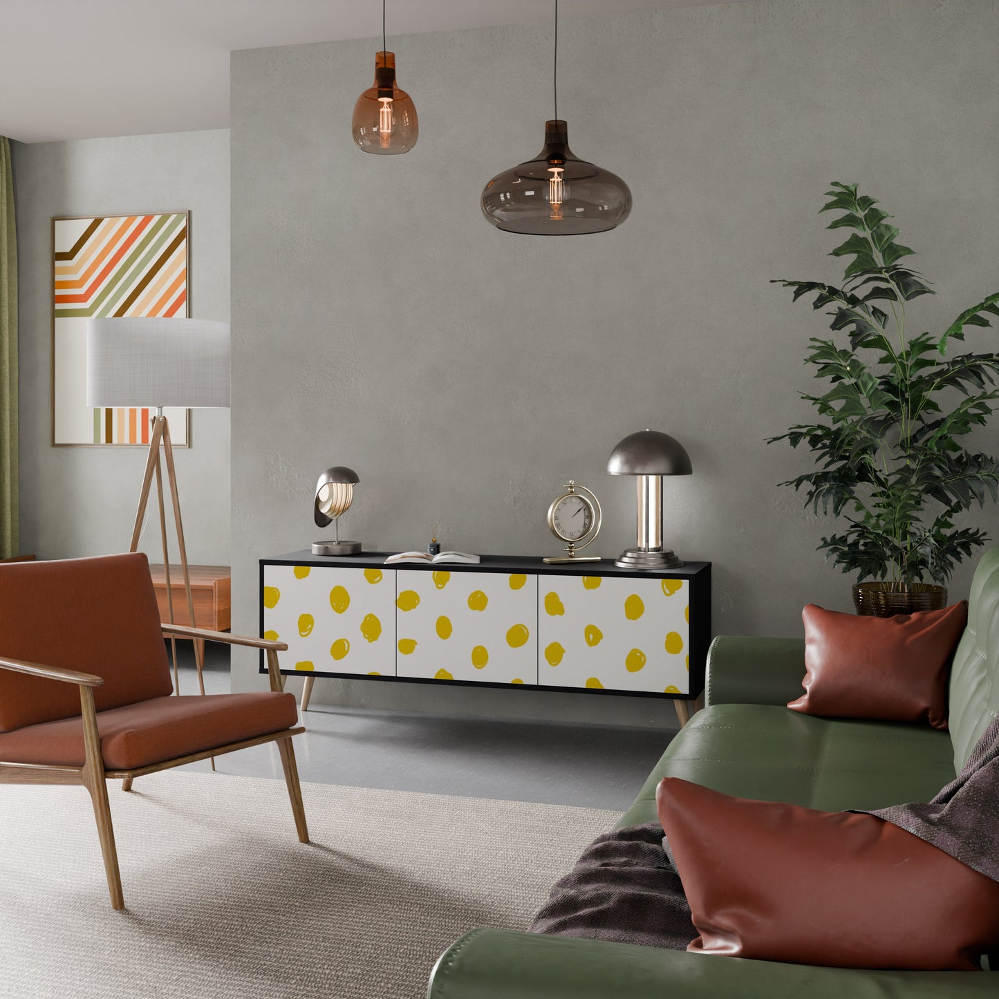 RADIANT REVERIE Mobile TV a 3 Ante in Finitura Nera