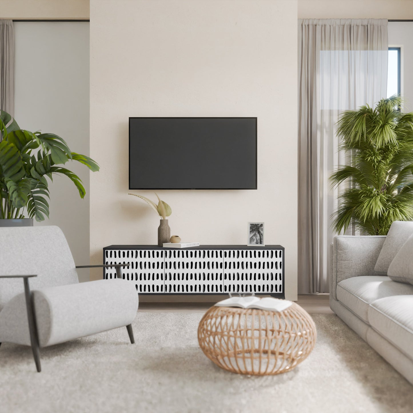 NIGHTY MELODIES Mobile TV a 3 Ante in Finitura Nera