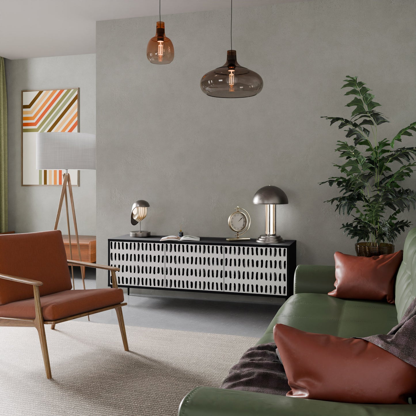 NIGHTY MELODIES Mobile TV a 3 Ante in Finitura Nera