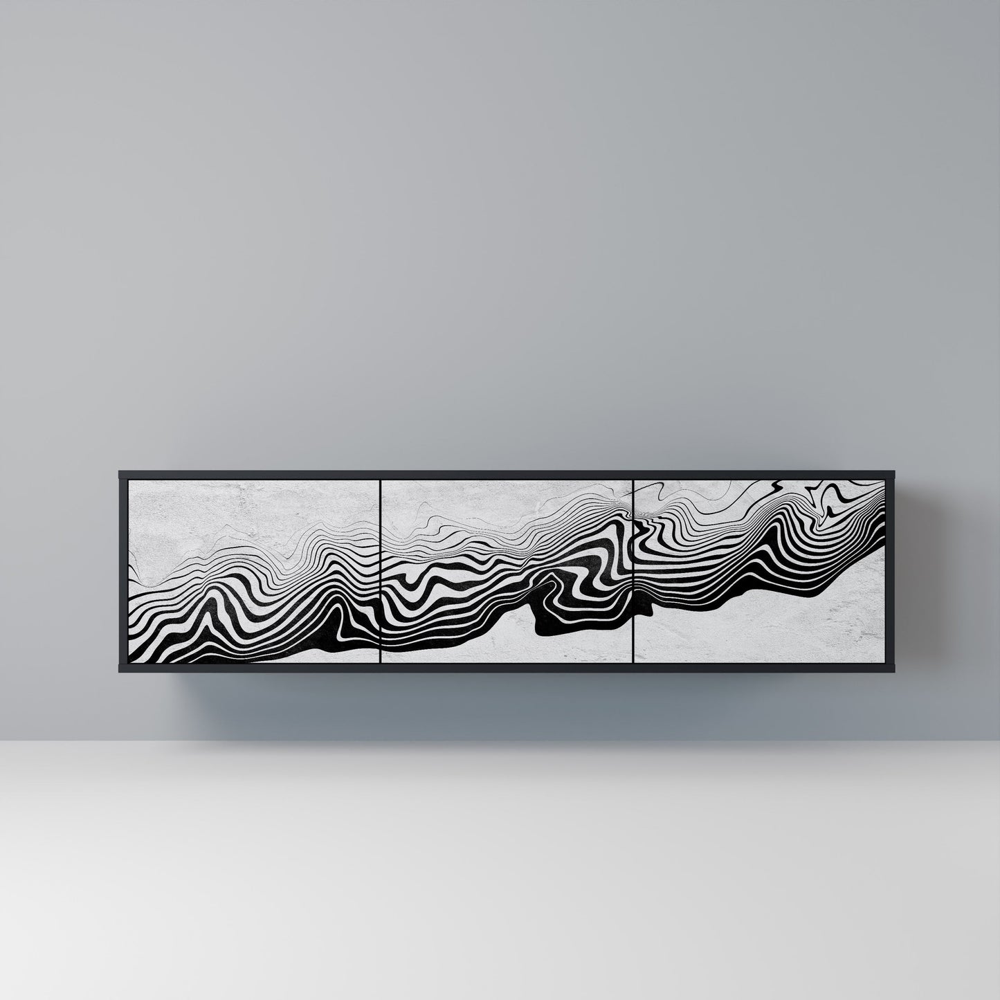 MONOCHROME MIRAGE Mobile TV a 3 Ante in Finitura Nera