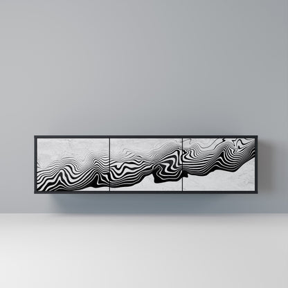 MONOCHROME MIRAGE Mobile TV a 3 Ante in Finitura Nera