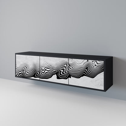 MONOCHROME MIRAGE Mobile TV a 3 Ante in Finitura Nera