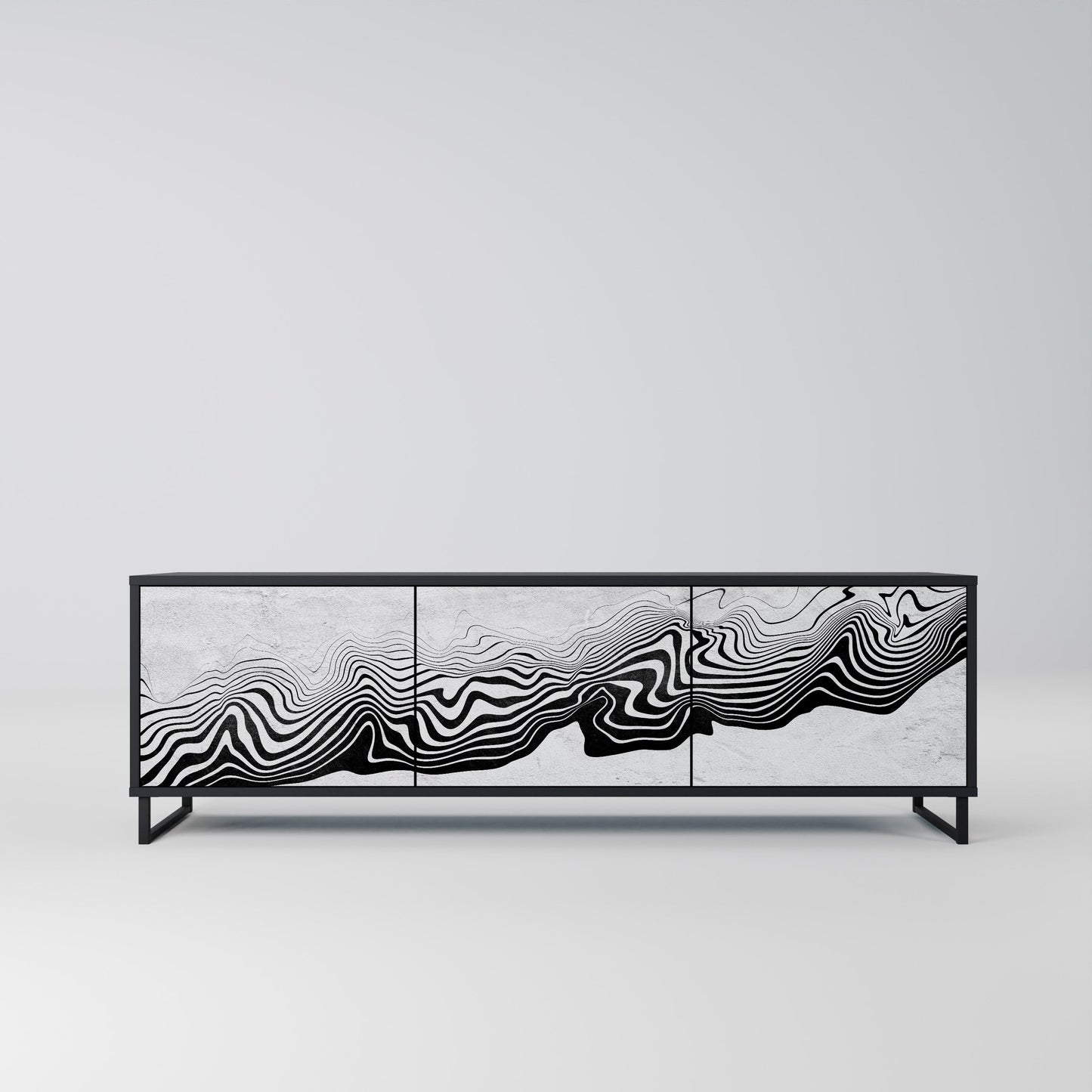 MONOCHROME MIRAGE Mobile TV a 3 Ante in Finitura Nera