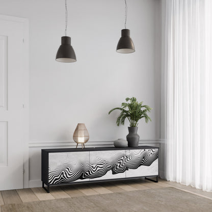 MONOCHROME MIRAGE Mobile TV a 3 Ante in Finitura Nera