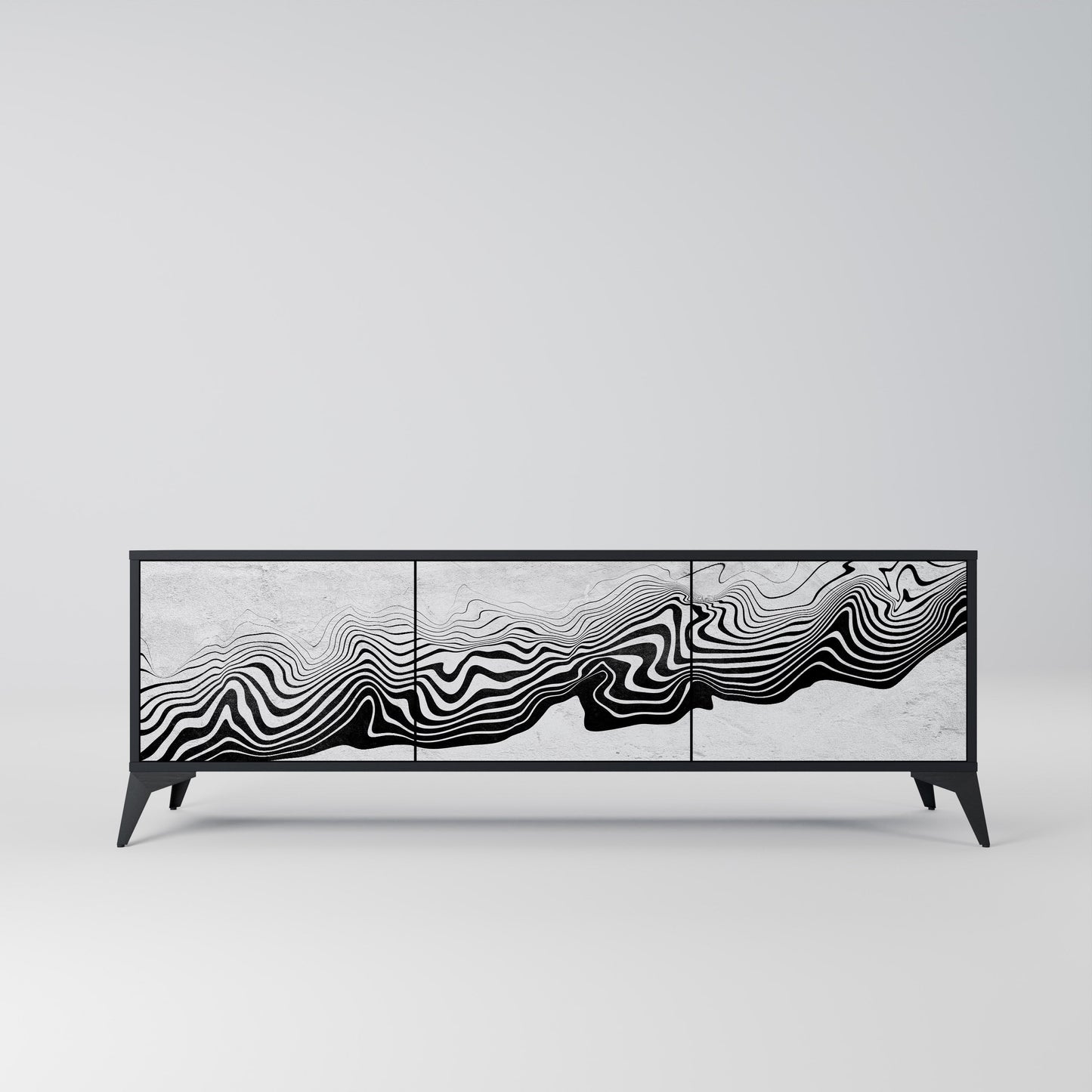 MONOCHROME MIRAGE Mobile TV a 3 Ante in Finitura Nera