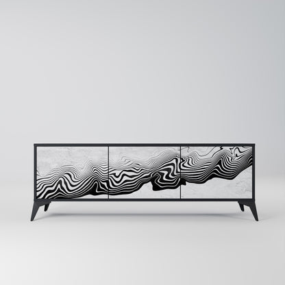 MONOCHROME MIRAGE Mobile TV a 3 Ante in Finitura Nera