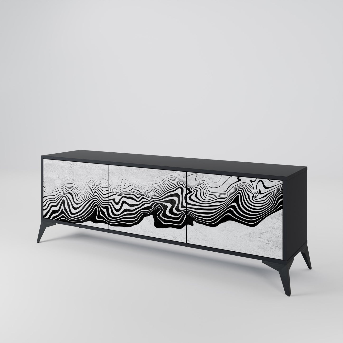 MONOCHROME MIRAGE Mobile TV a 3 Ante in Finitura Nera