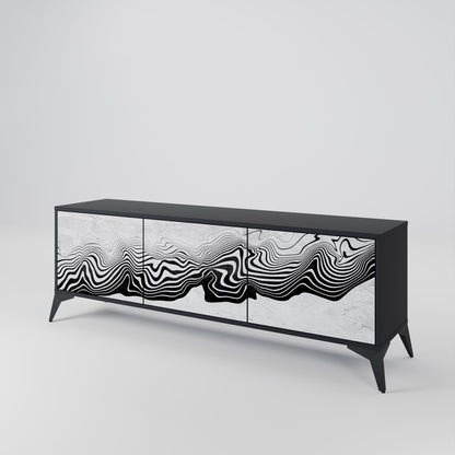 MONOCHROME MIRAGE Mobile TV a 3 Ante in Finitura Nera