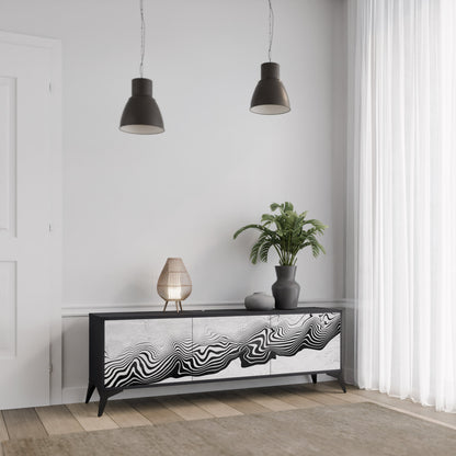 MONOCHROME MIRAGE Mobile TV a 3 Ante in Finitura Nera