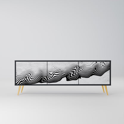 MONOCHROME MIRAGE Mobile TV a 3 Ante in Finitura Nera