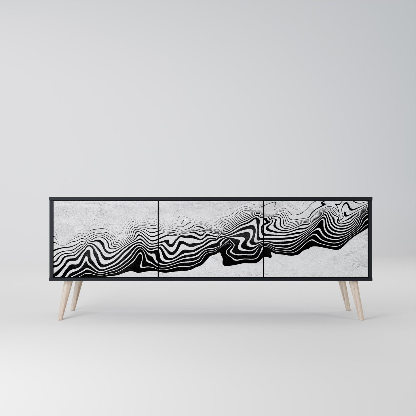 MONOCHROME MIRAGE Mobile TV a 3 Ante in Finitura Nera