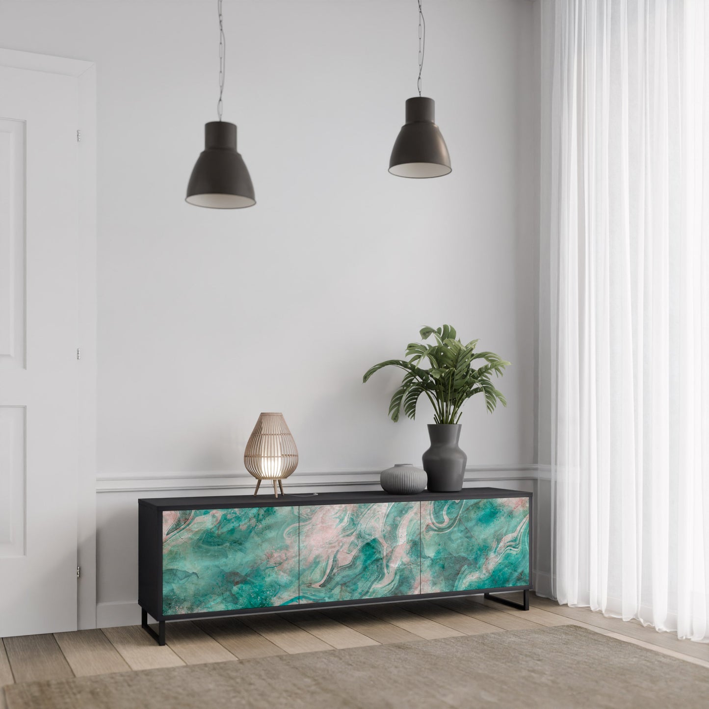 ABSTRACT ALCHEMY Mobile TV a 3 Ante in Finitura Nera