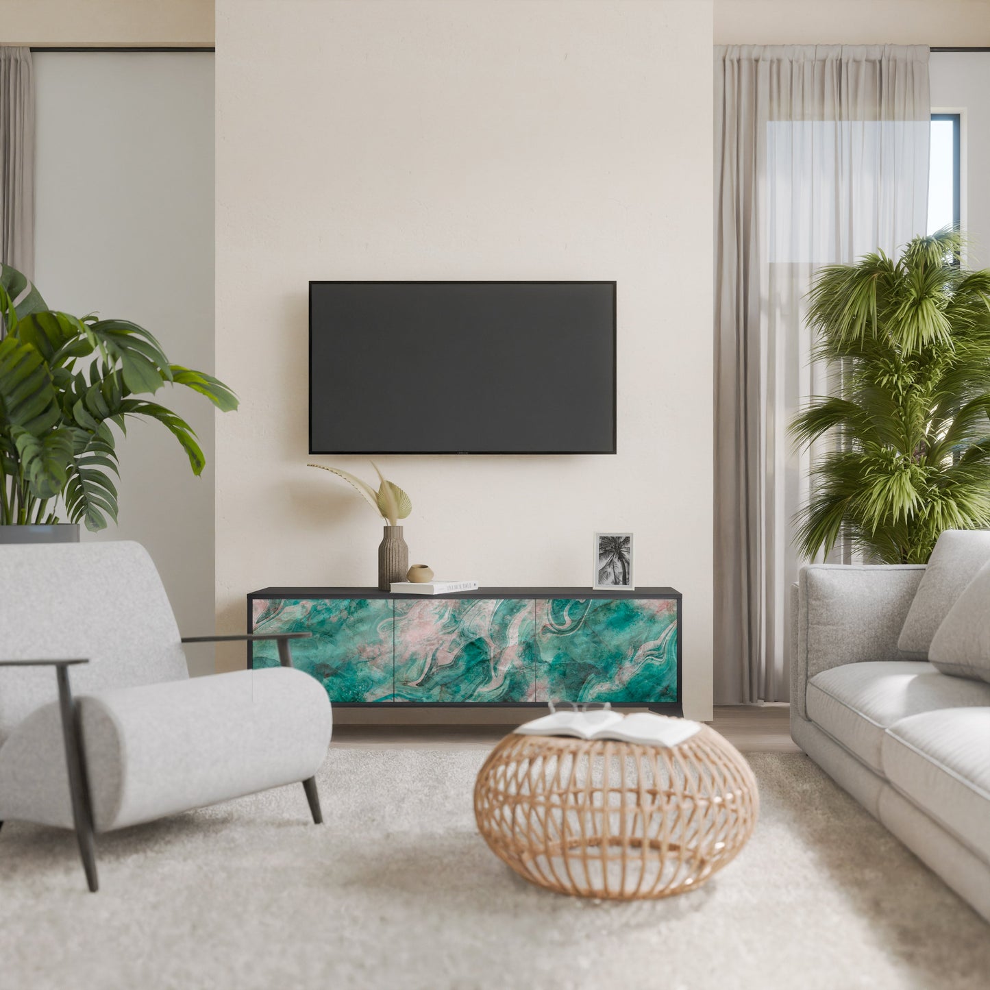 ABSTRACT ALCHEMY Mobile TV a 3 Ante in Finitura Nera