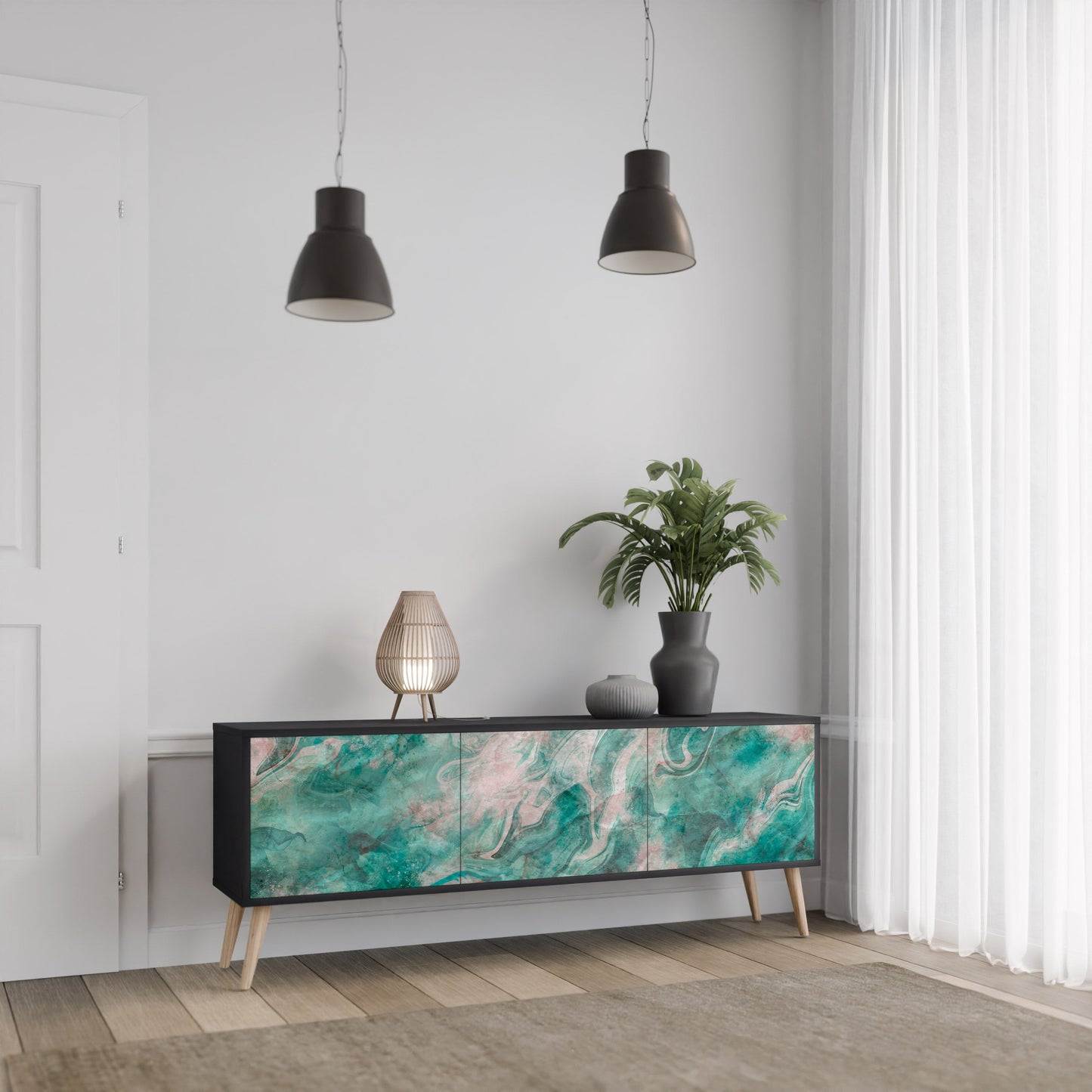 ABSTRACT ALCHEMY Mobile TV a 3 Ante in Finitura Nera