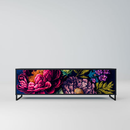 BLOOMING ELEGANCE Mobile TV a 3 Ante in Finitura Nera
