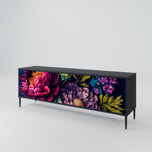 BLOOMING ELEGANCE Mobile TV a 3 Ante in Finitura Nera