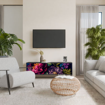 BLOOMING ELEGANCE Mobile TV a 3 Ante in Finitura Nera