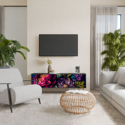 BLOOMING ELEGANCE Mobile TV a 3 Ante in Finitura Nera