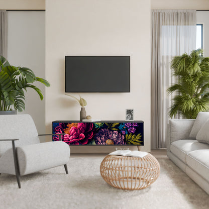 BLOOMING ELEGANCE Mobile TV a 3 Ante in Finitura Nera