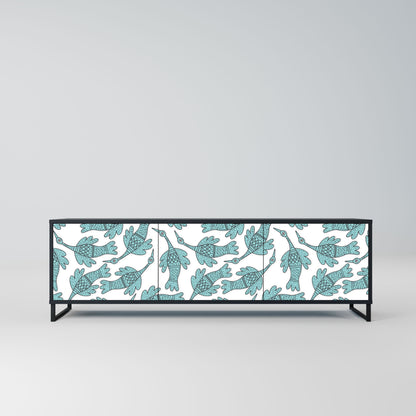 WATERSPOUT SONGIBIRD 3-Door TV Stand in Black Finish