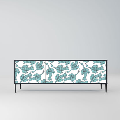 WATERSPOUT SONGIBIRD 3-Door TV Stand in Black Finish