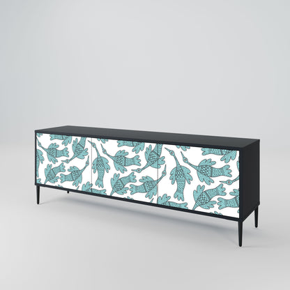 WATERSPOUT SONGIBIRD 3-Door TV Stand in Black Finish