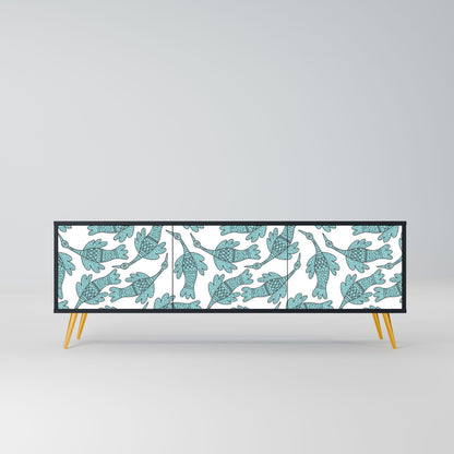 WATERSPOUT SONGIBIRD 3-Door TV Stand in Black Finish