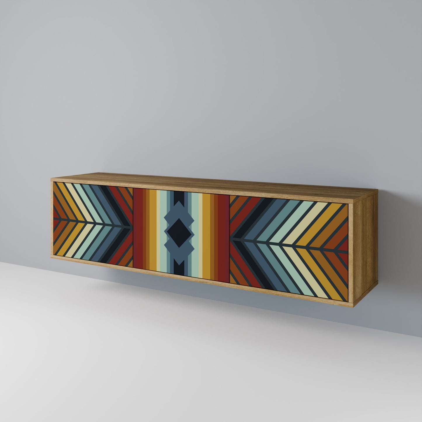 INDIGENOUS ZIGZAG Mobile TV a 3 Ante in Effetto Rovere