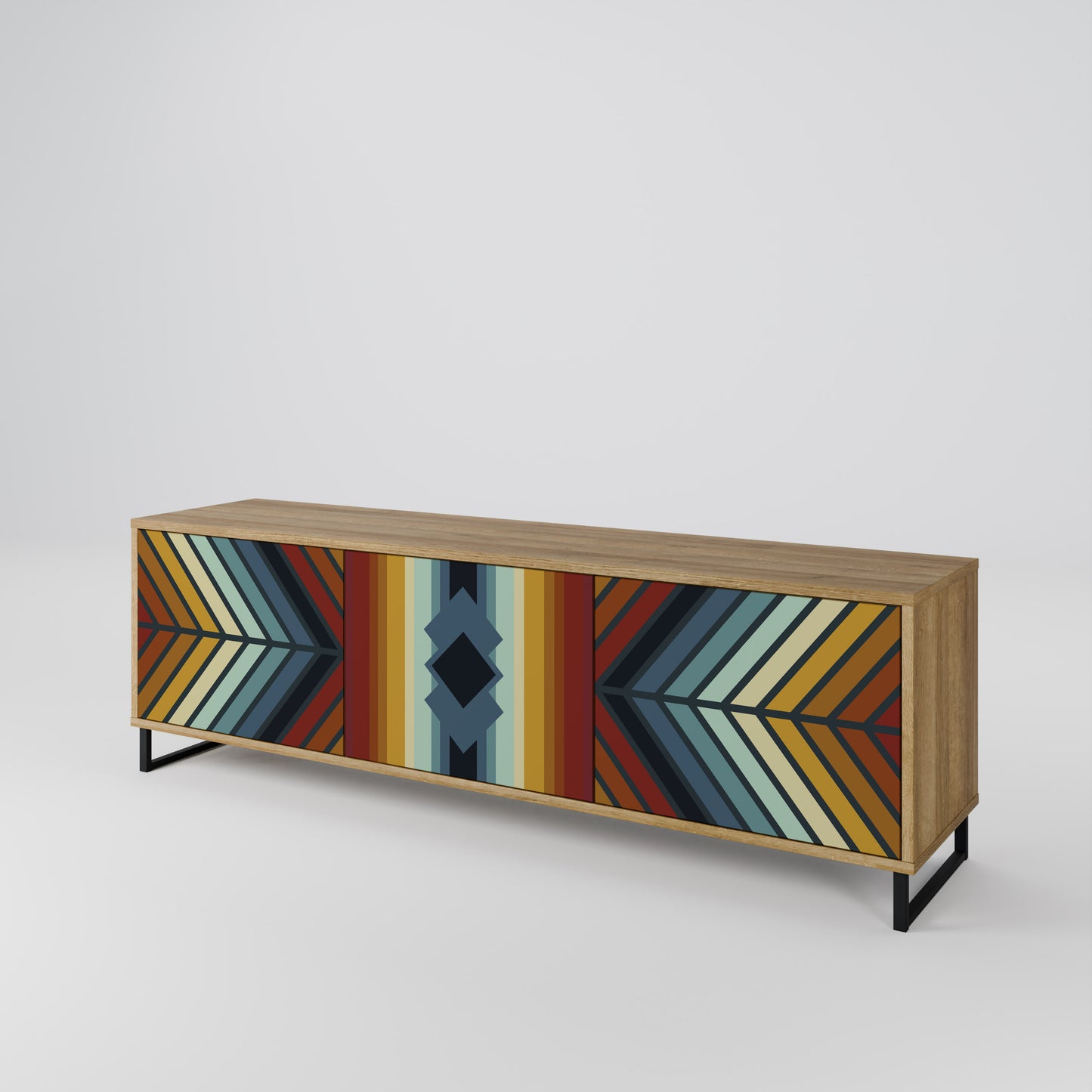 INDIGENOUS ZIGZAG Mobile TV a 3 Ante in Effetto Rovere