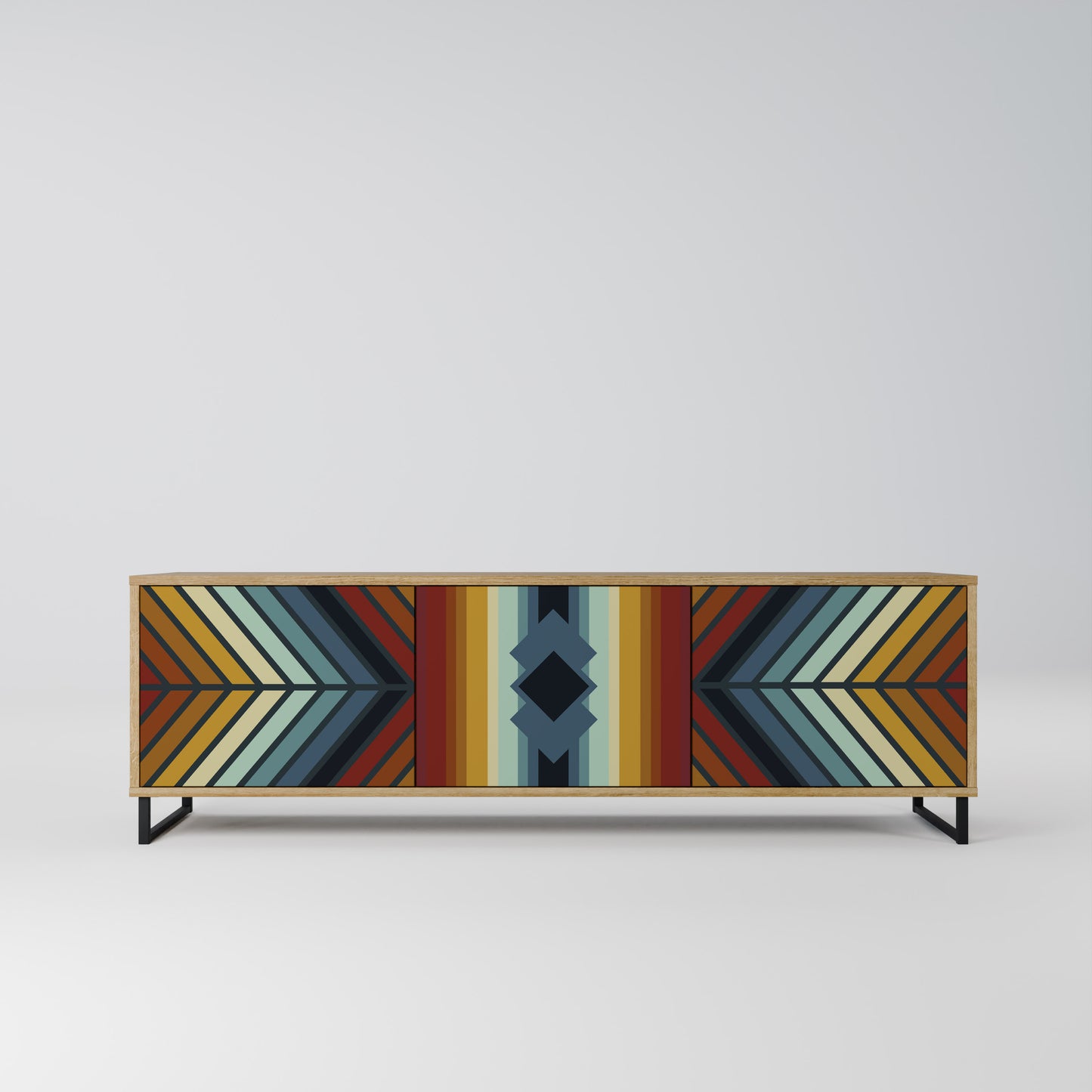 INDIGENOUS ZIGZAG Mobile TV a 3 Ante in Effetto Rovere
