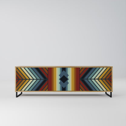 INDIGENOUS ZIGZAG Mobile TV a 3 Ante in Effetto Rovere