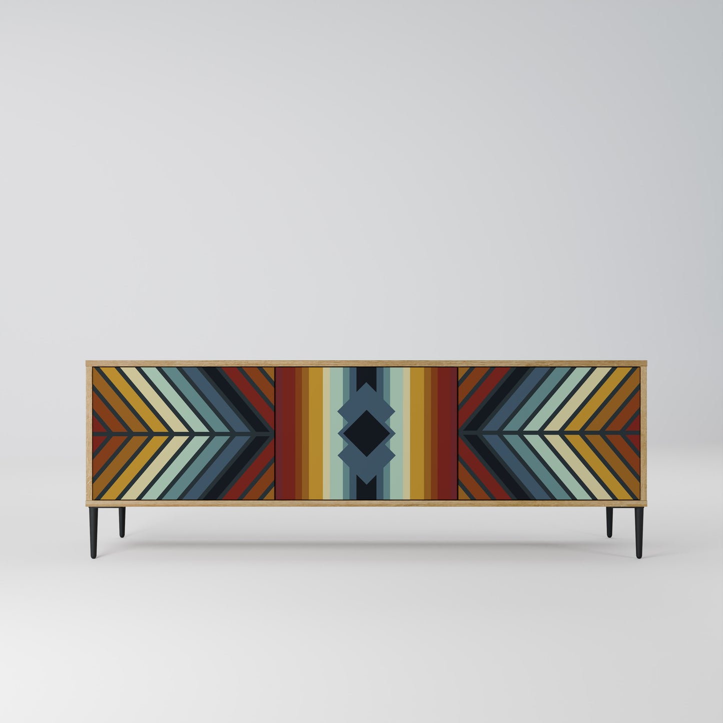 INDIGENOUS ZIGZAG Mobile TV a 3 Ante in Effetto Rovere