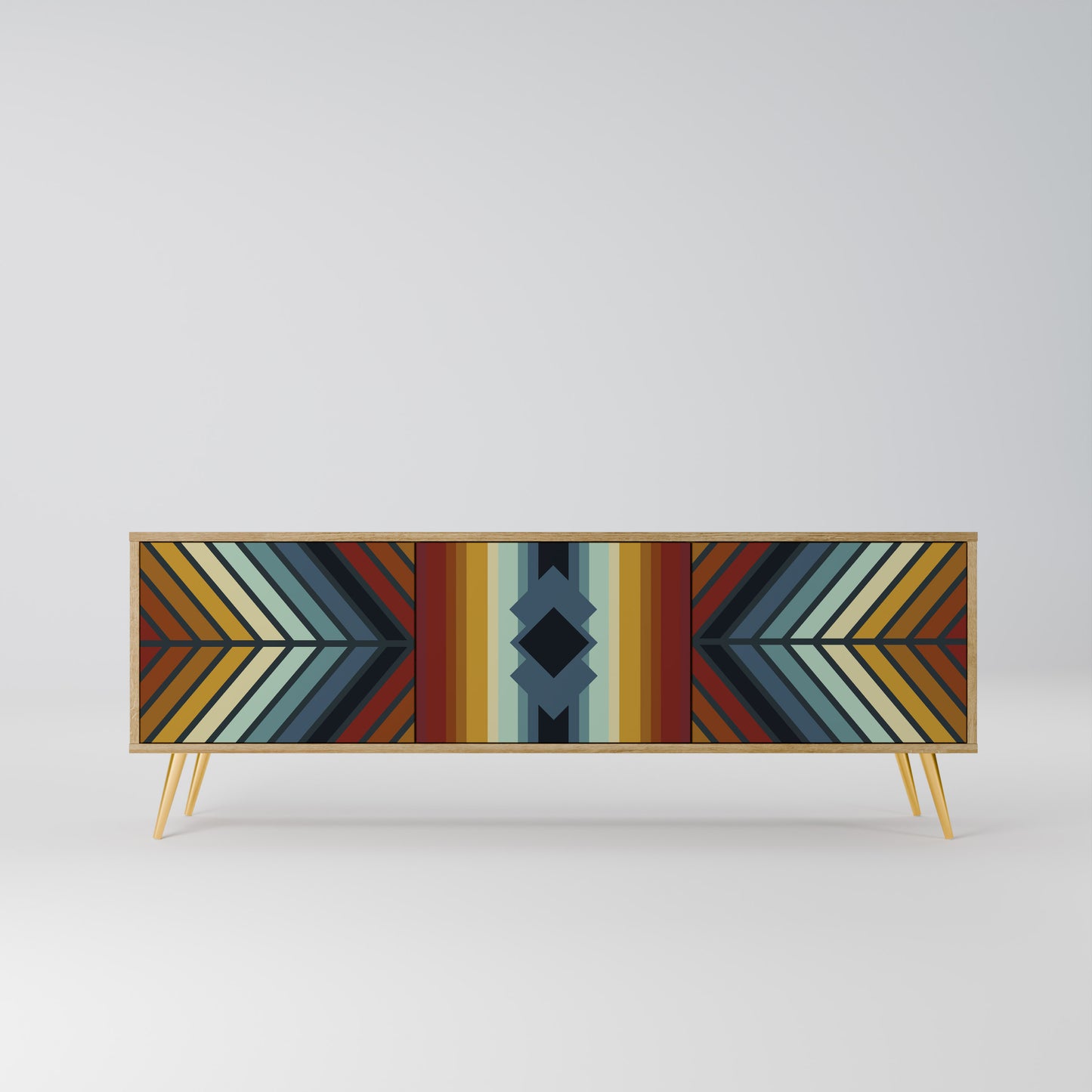 INDIGENOUS ZIGZAG Mobile TV a 3 Ante in Effetto Rovere