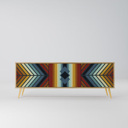 INDIGENOUS ZIGZAG Mobile TV a 3 Ante in Effetto Rovere